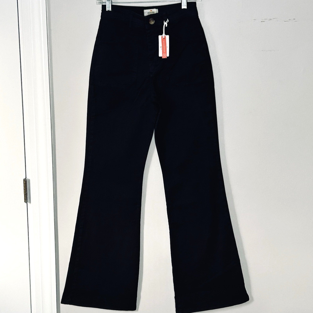 Marine Layer Bridget Flare Pants Size 4 Faded Black NWT